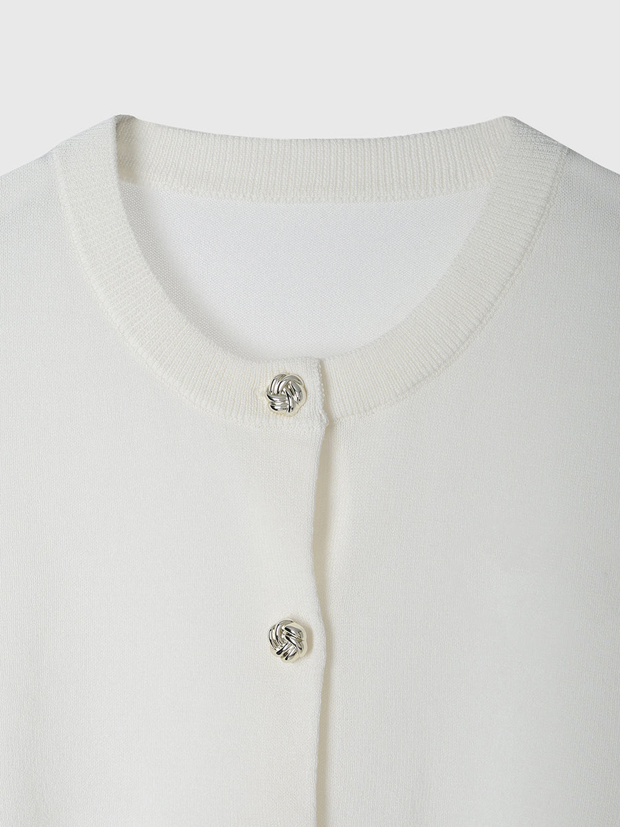 ハーフスリーブシアーニットカーデ