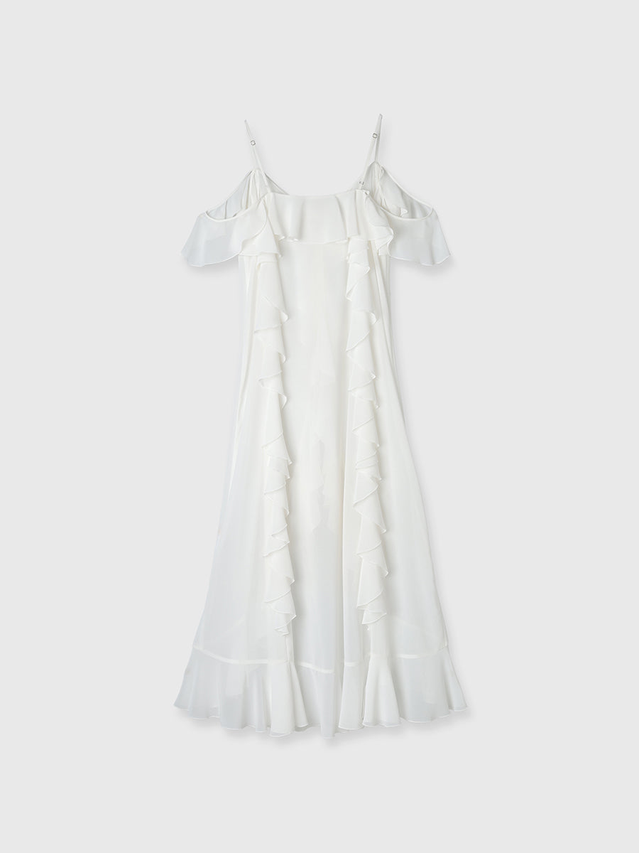 ラッフルキャミロングブラウス