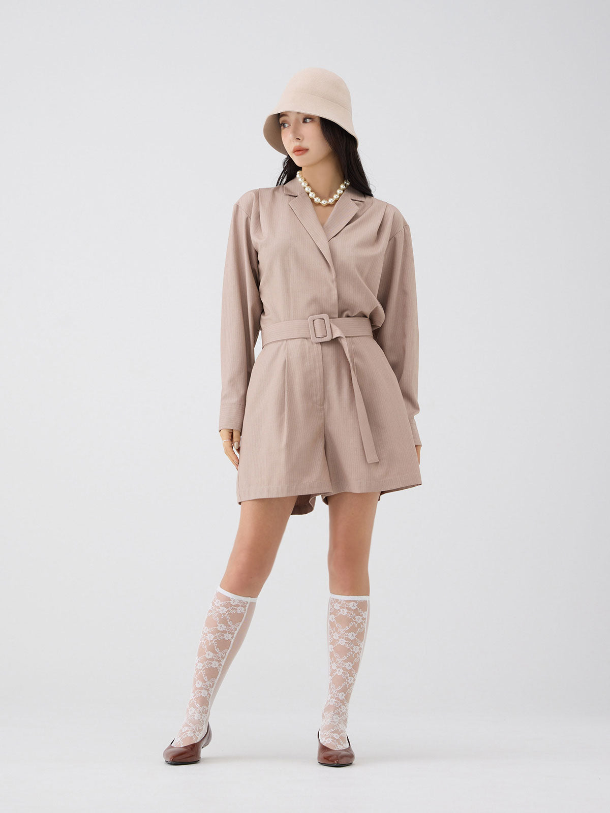 テーラードシャツロンパース