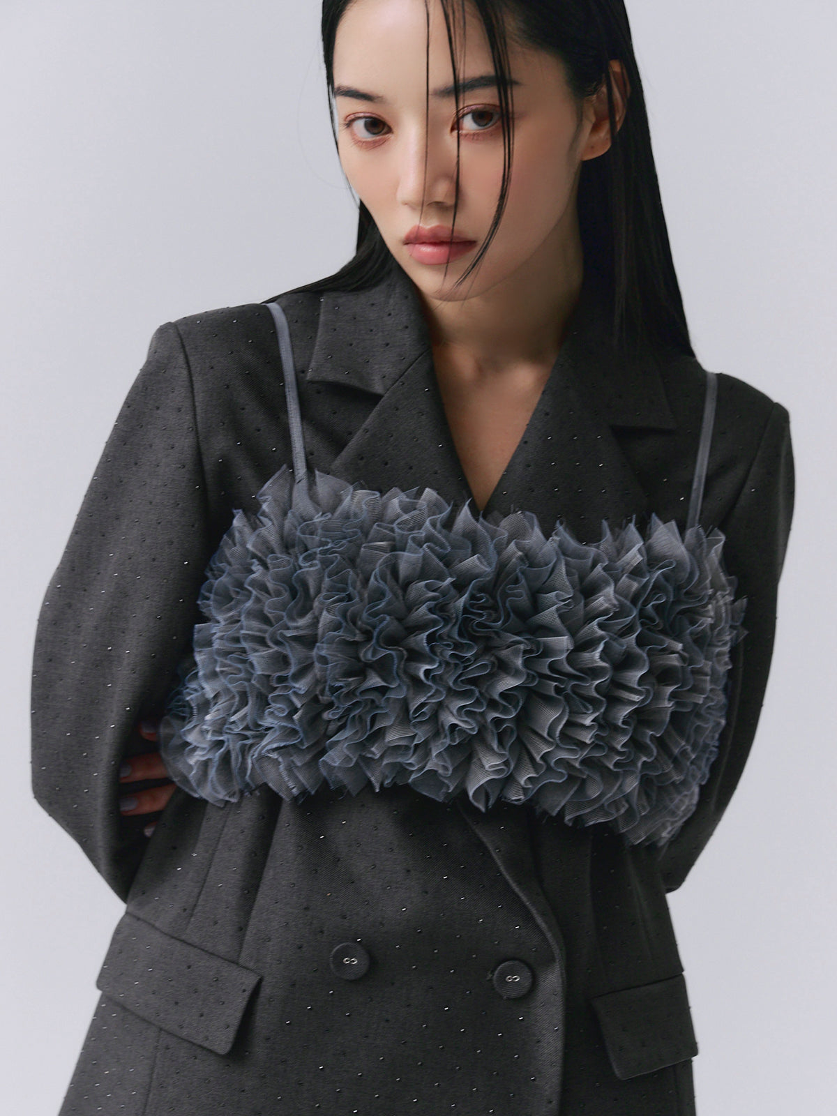 ビジュートリムテーラードジャケット