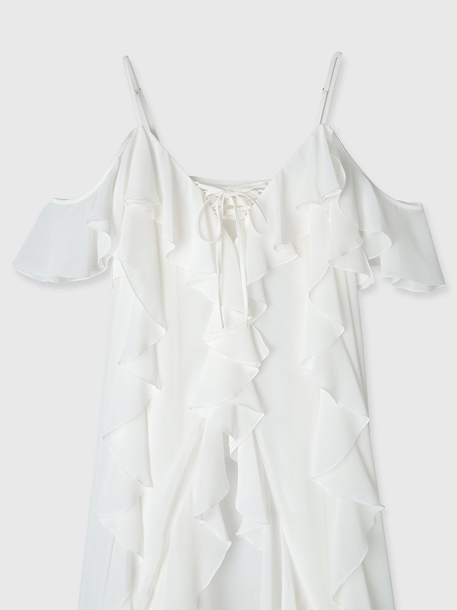 ラッフルキャミロングブラウス