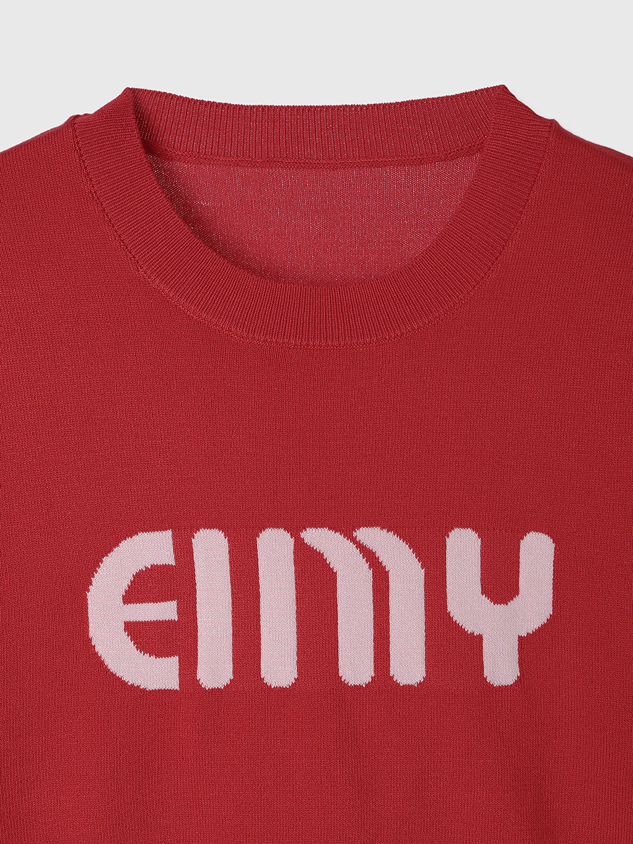 EIMYロゴハーフスリーブニット
