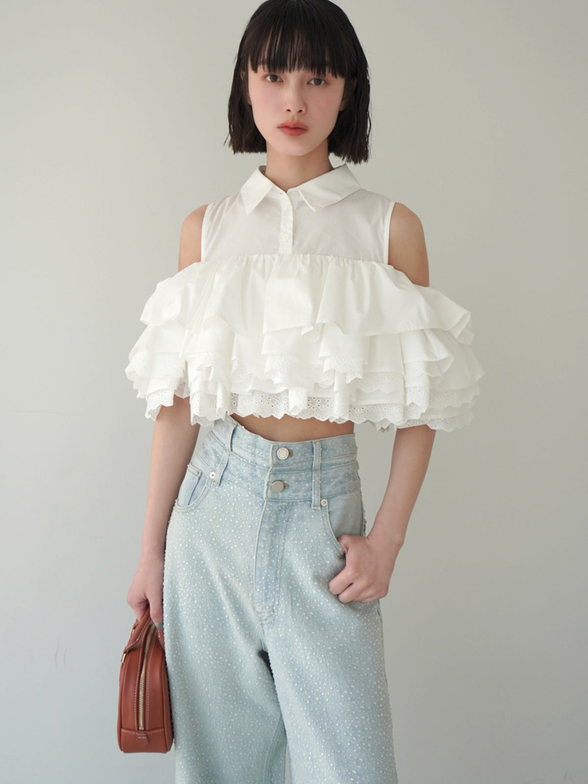 ボリュームラッフルブラウス