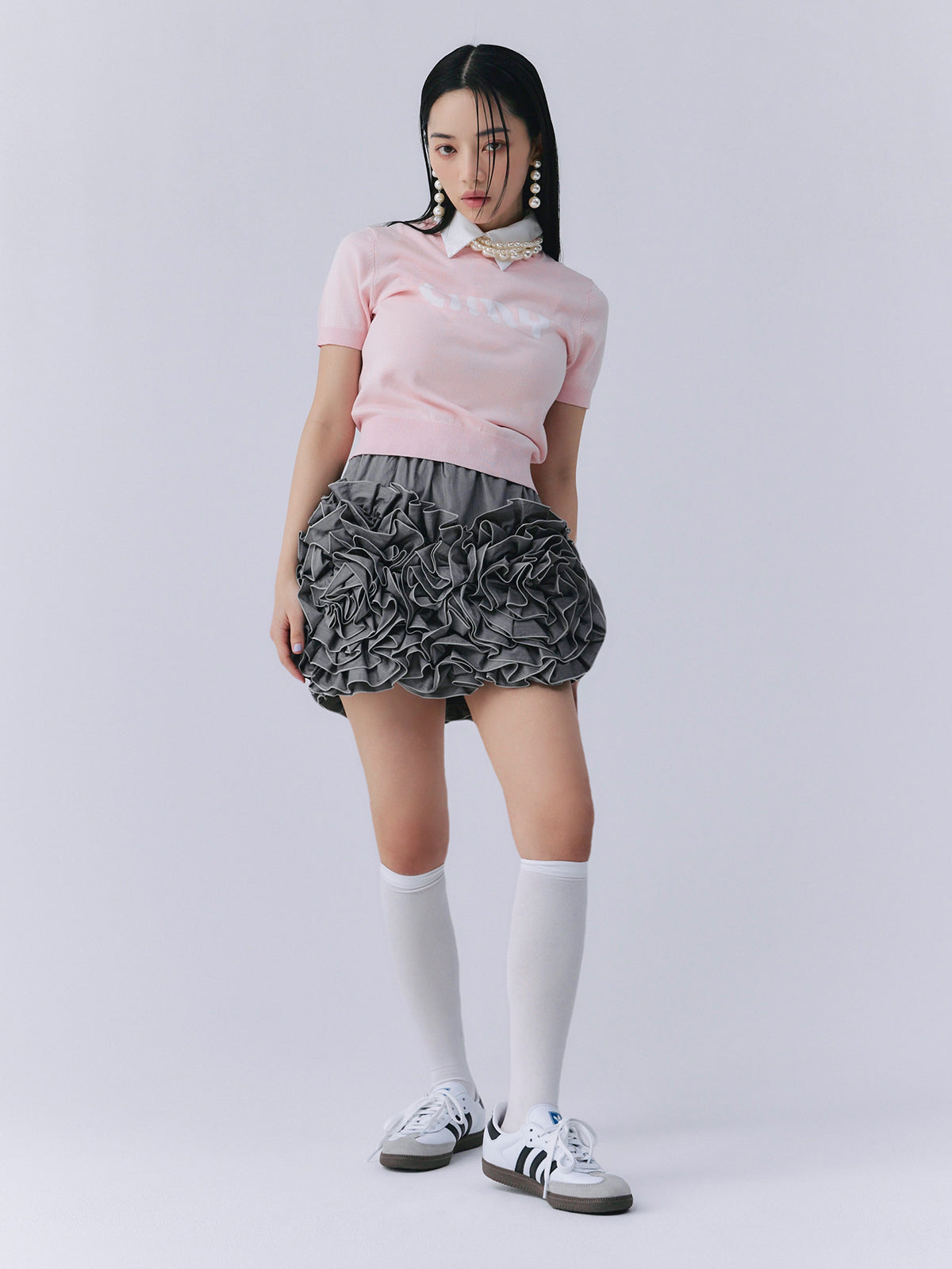 フラワーモチーフミニスカート