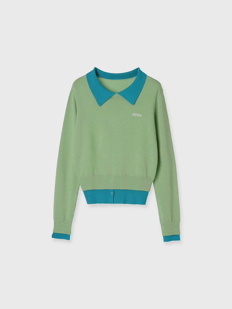 ニットレイヤードトップス