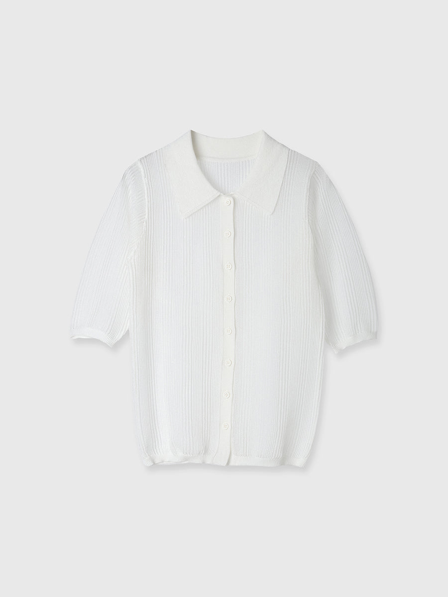 透かし編みニットアンサンブル