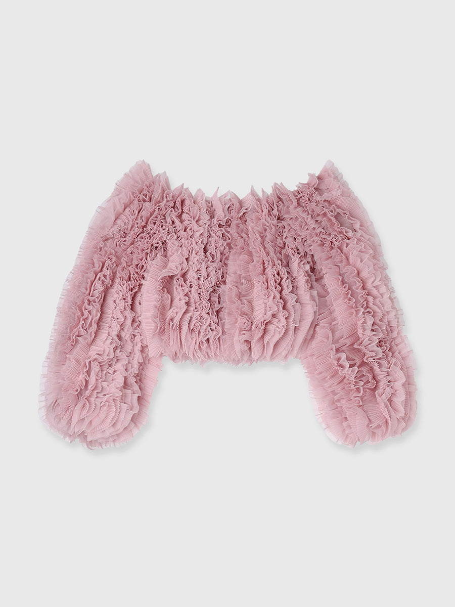 ボリュームチュールオフショルトップス