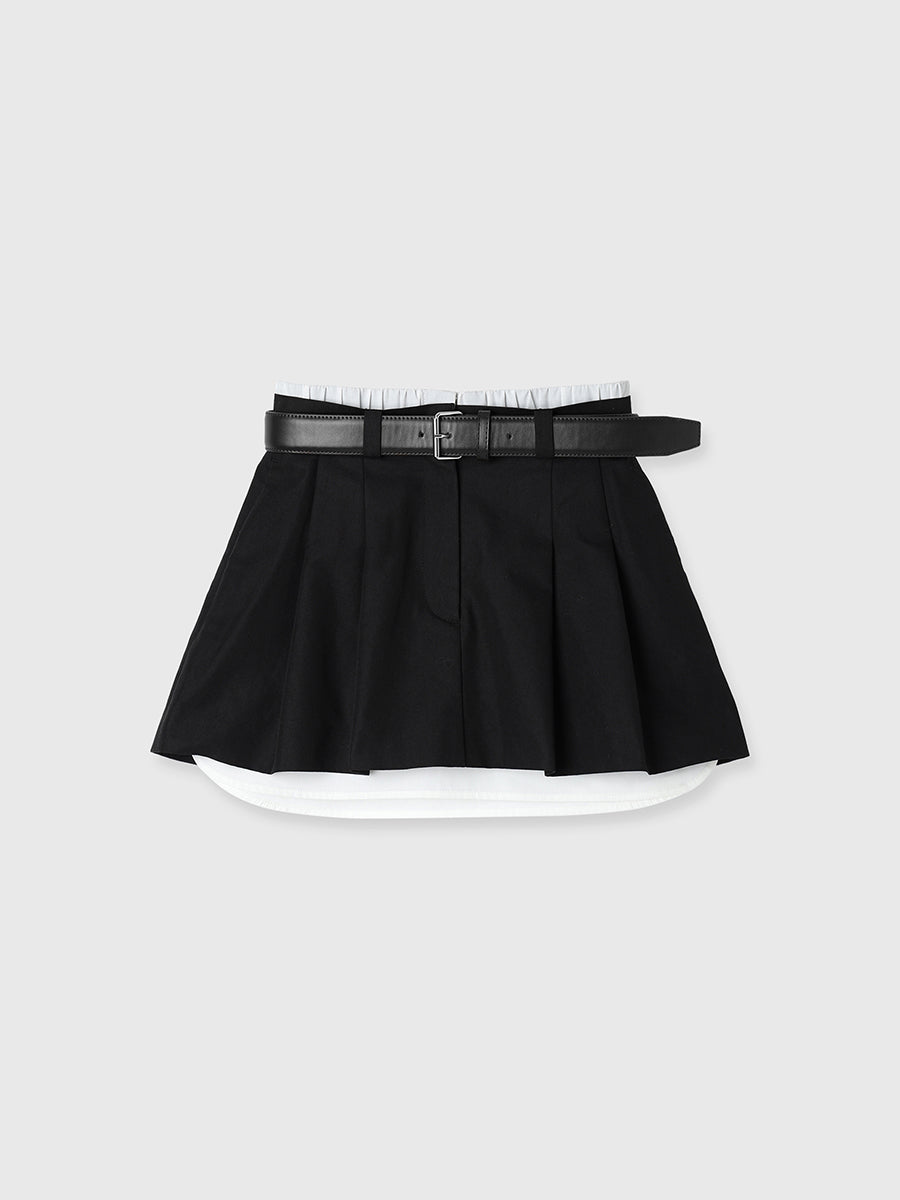 レイヤードプリーツミニスカート