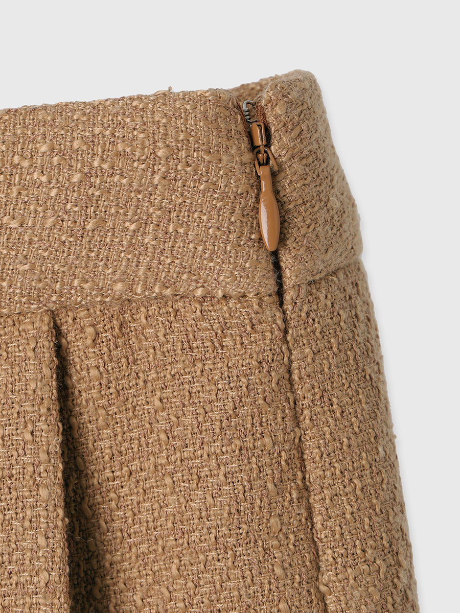 ツイードプリーツミニスカート