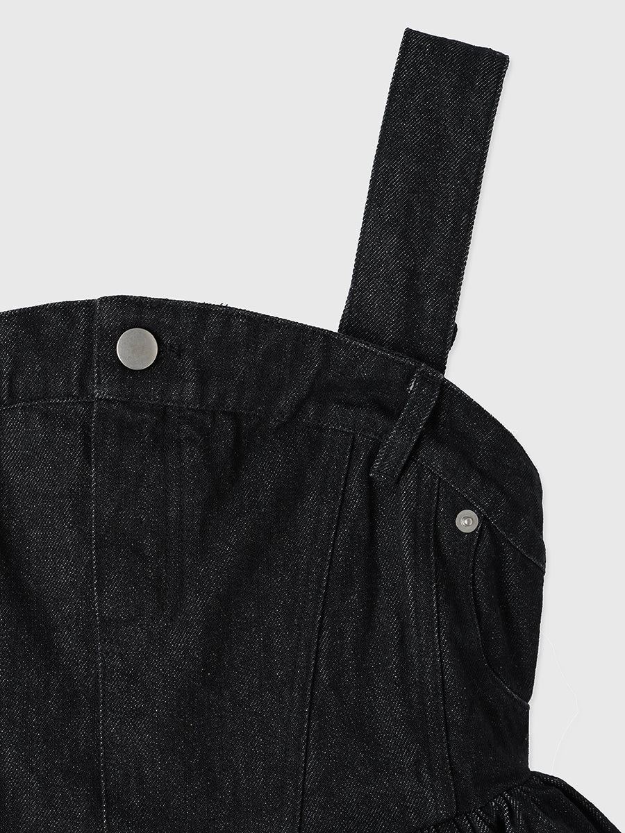 ペプラムデニムビスチェ