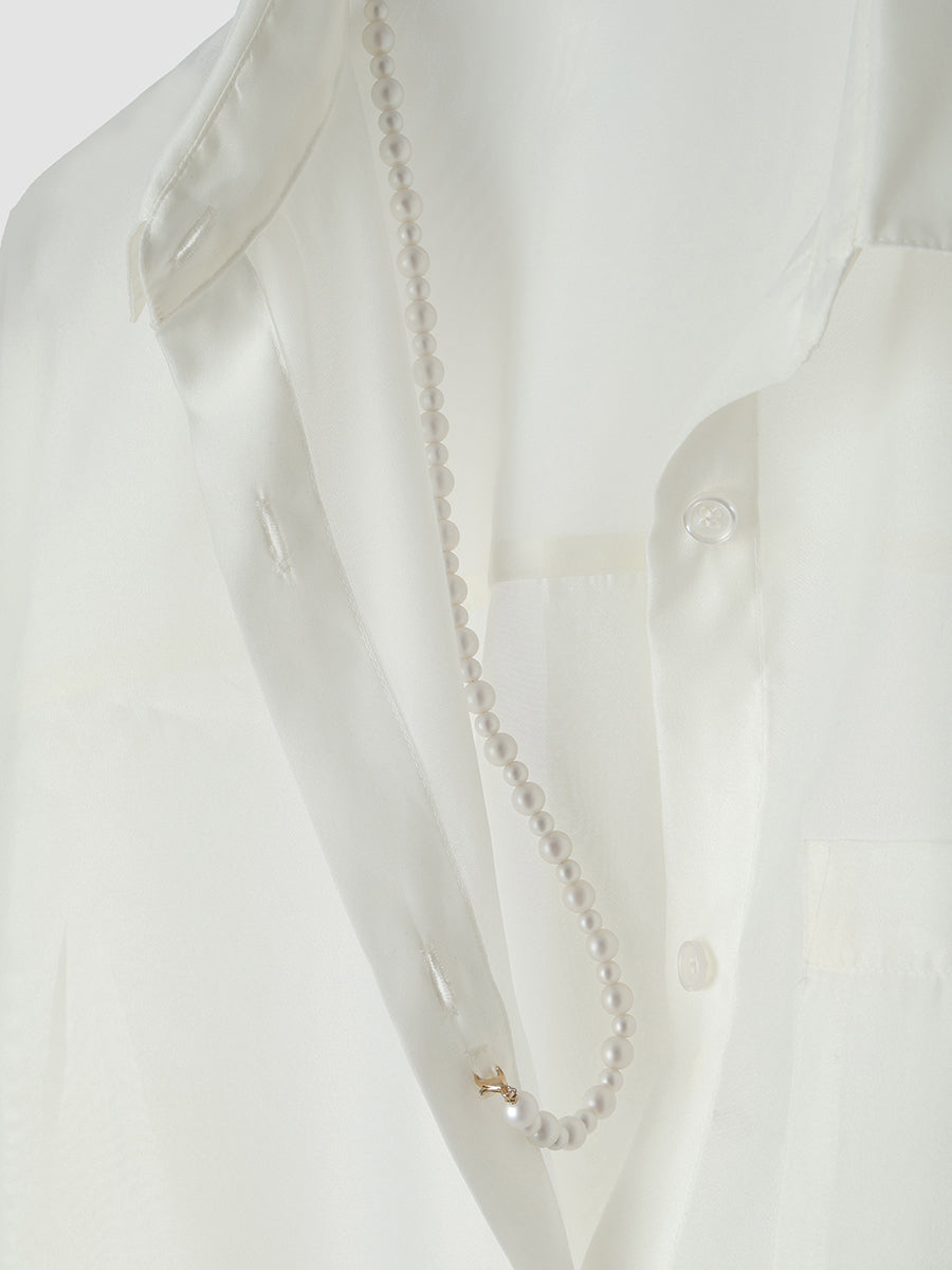 パールストラップオーガーンジーシャツ