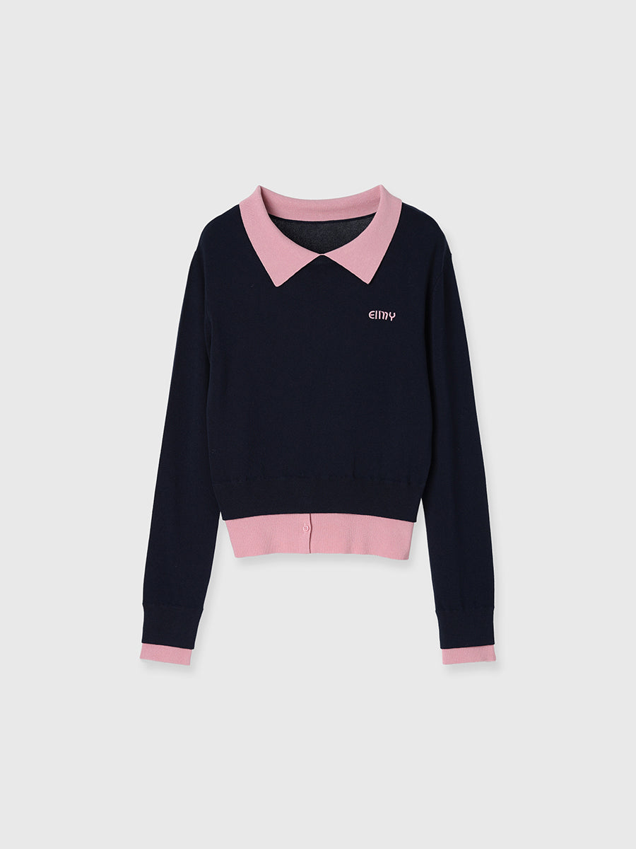 ニットレイヤードトップス