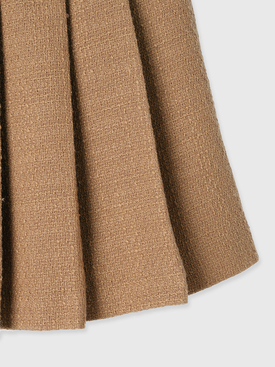 ツイードプリーツミニスカート