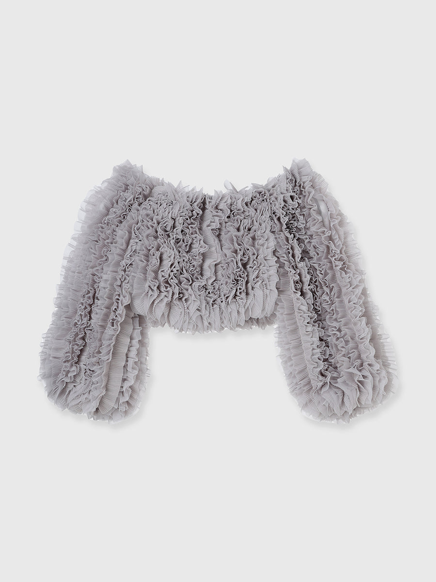 ボリュームチュールオフショルトップス