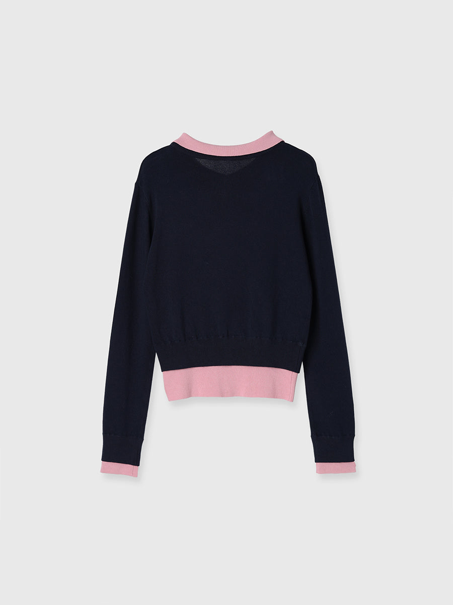 ニットレイヤードトップス