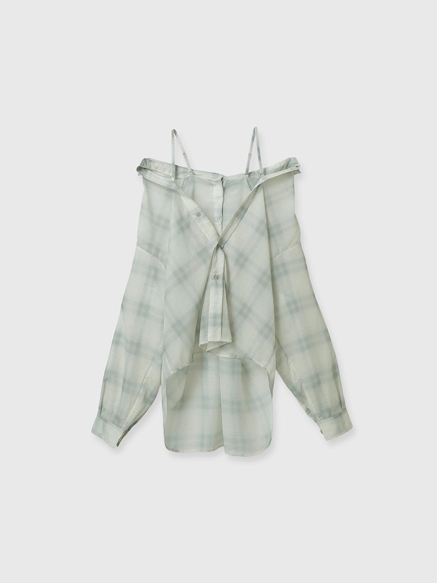 シアーチェック2WAYシャツ