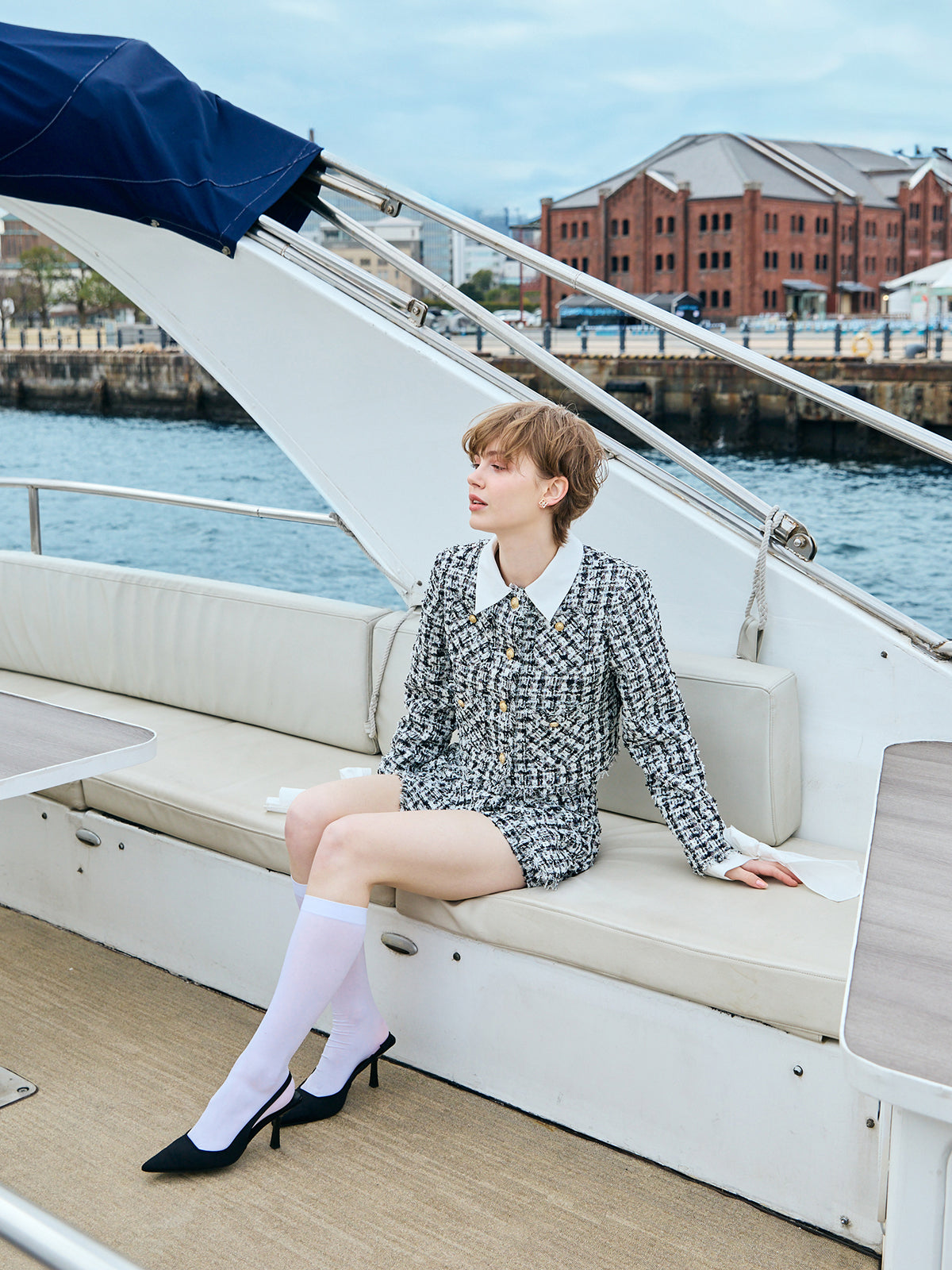 チェックツイードスカショーパン