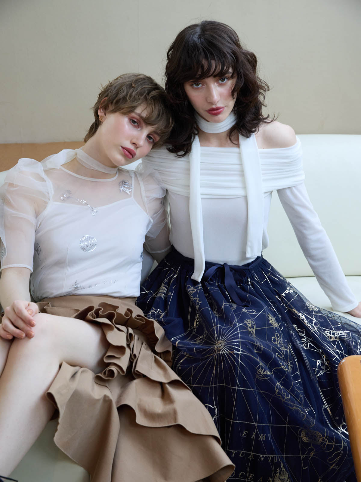 MARINEモチーフシアーブラウス