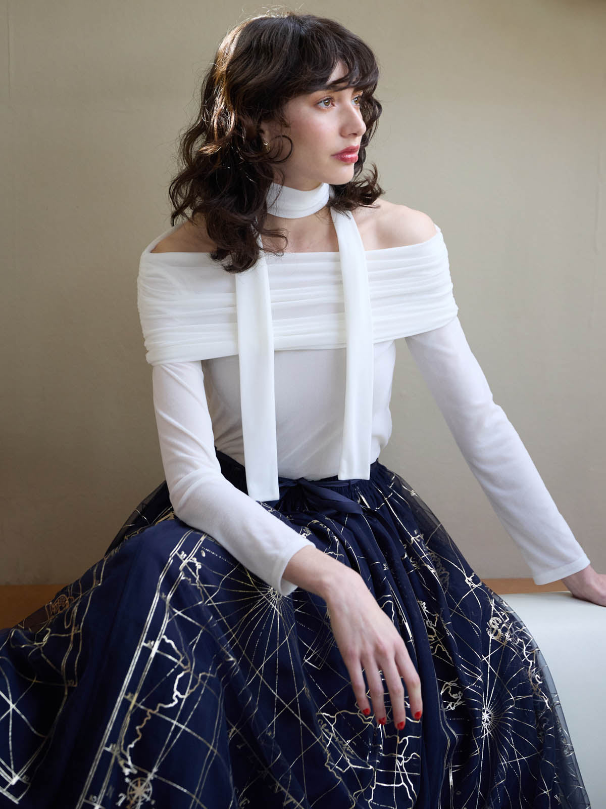 MARINEモチーフチュールスカート