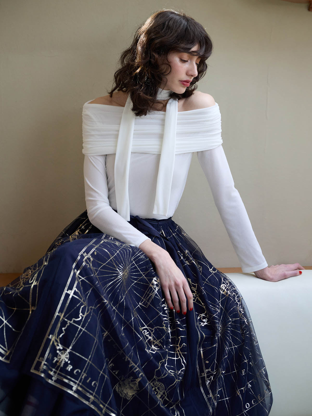 MARINEモチーフチュールスカート