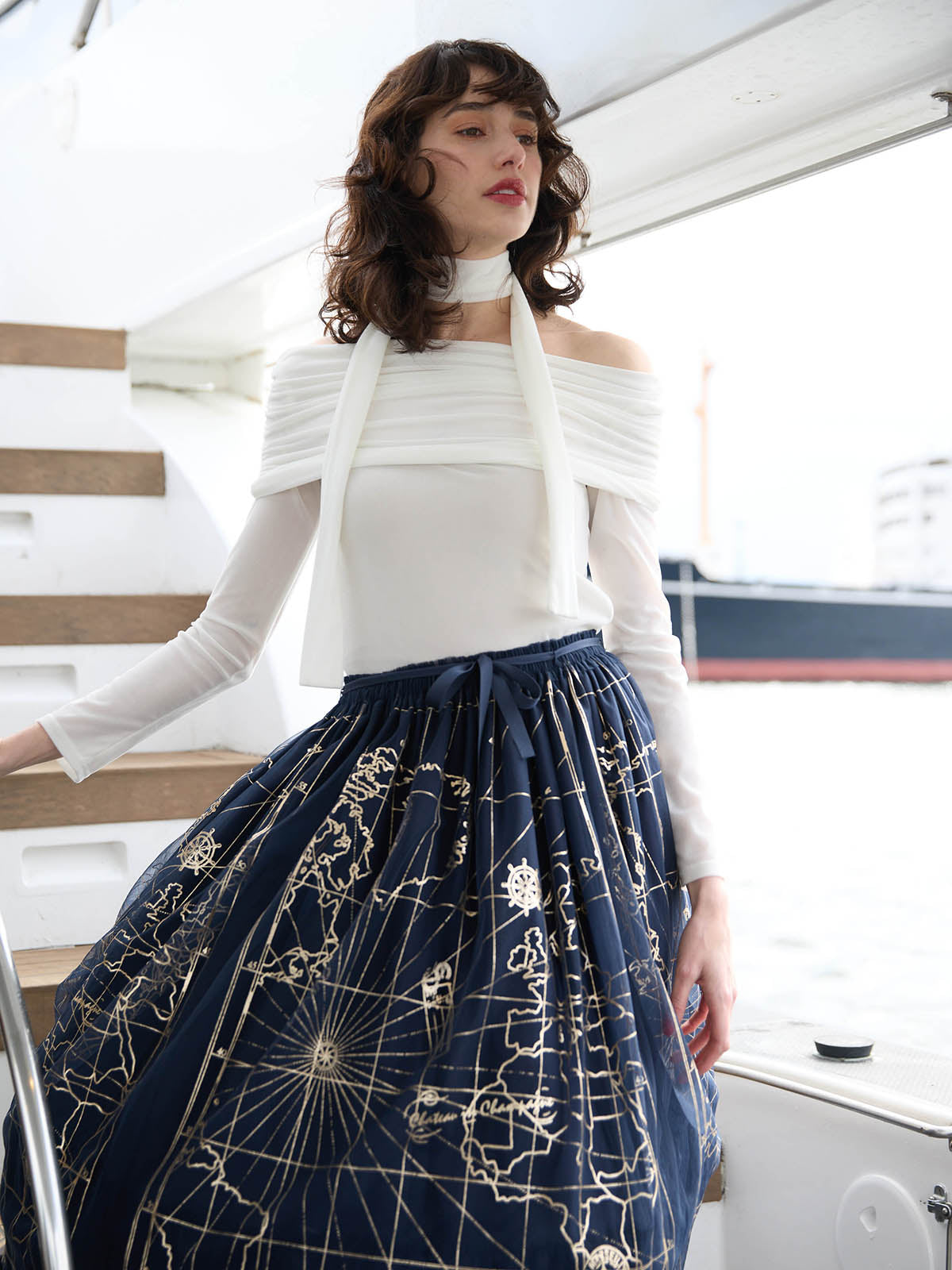 MARINEモチーフチュールスカート