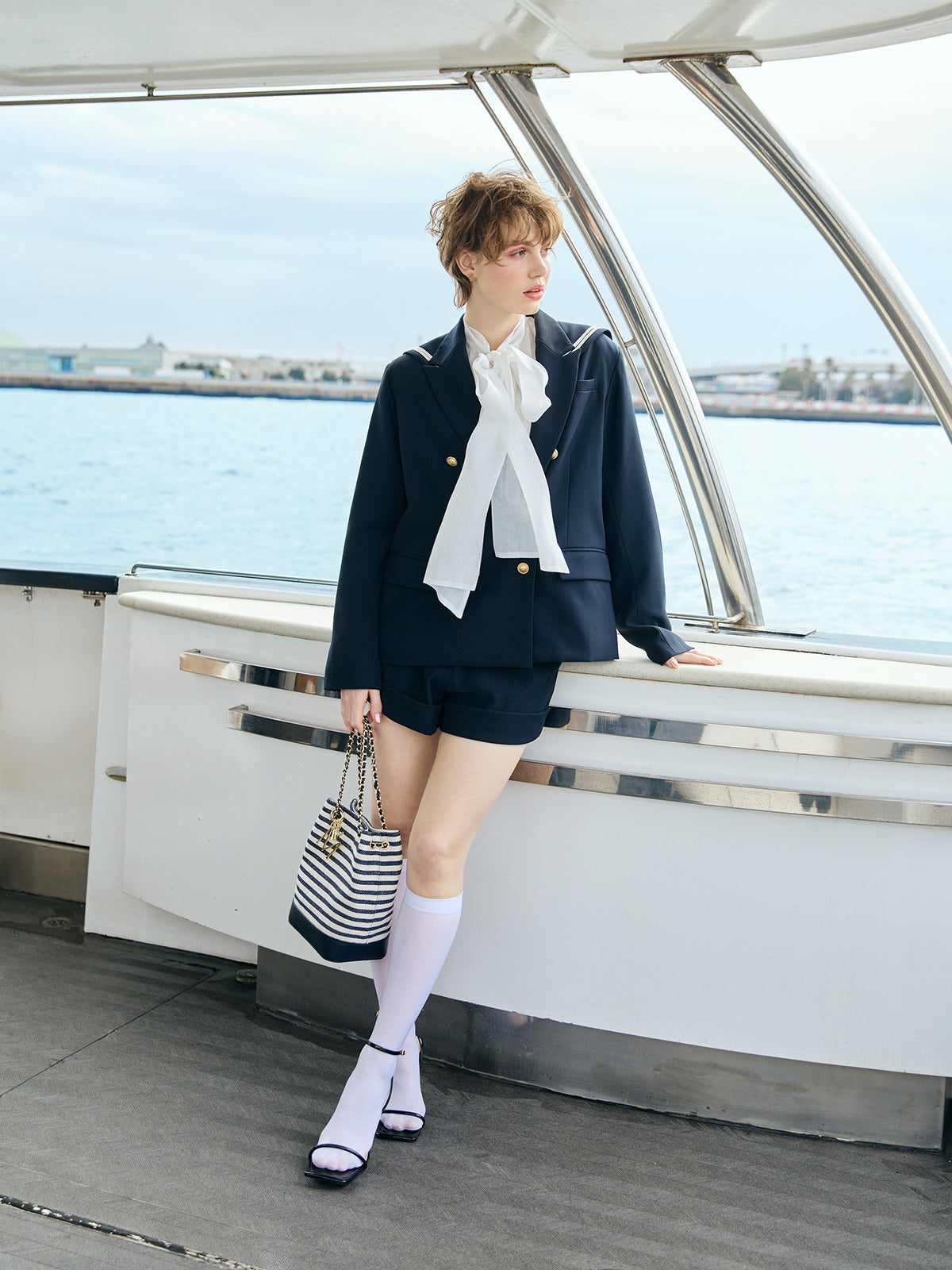 Attachedcollarマリンジャケット