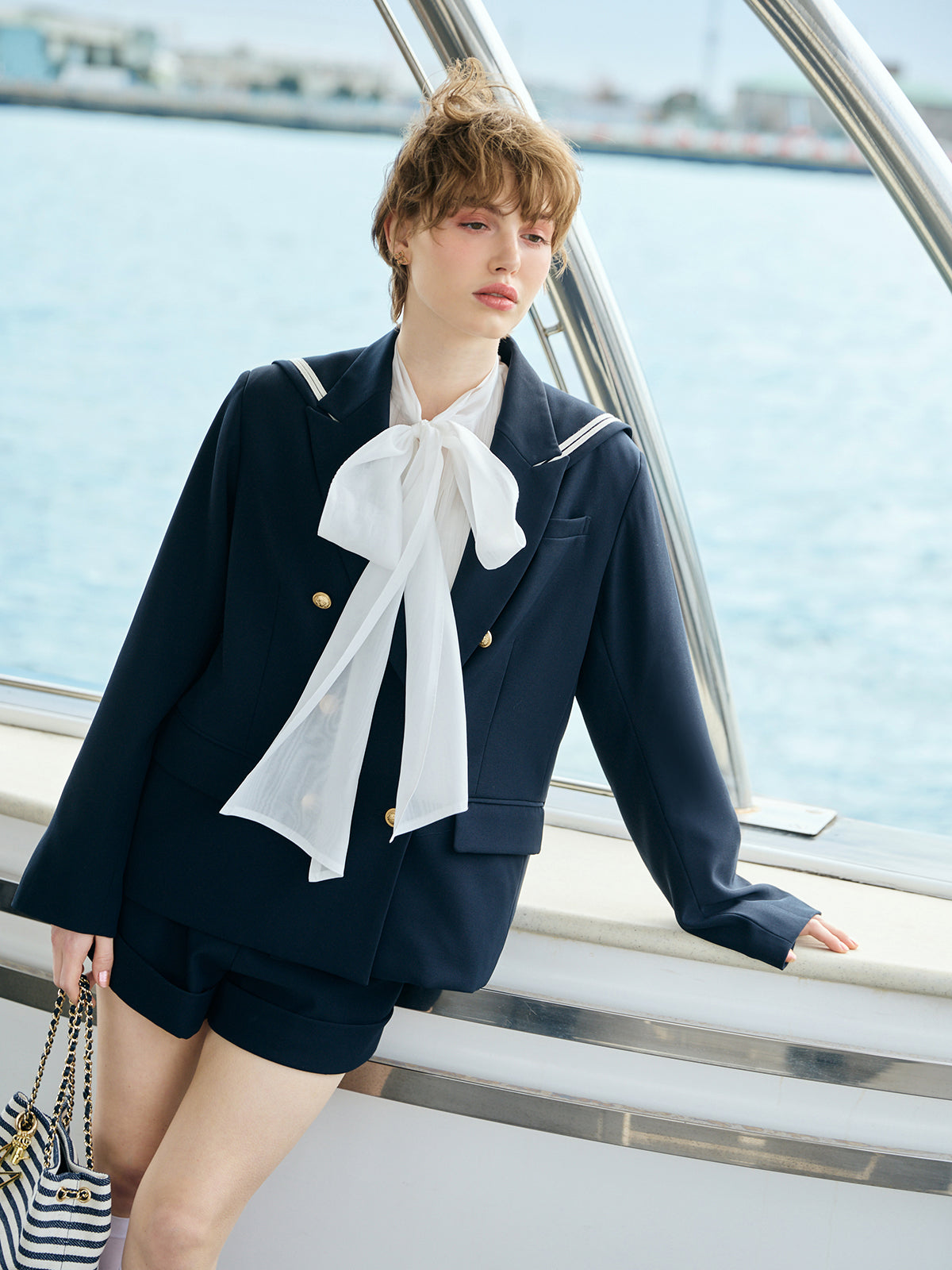 Attachedcollarマリンジャケット