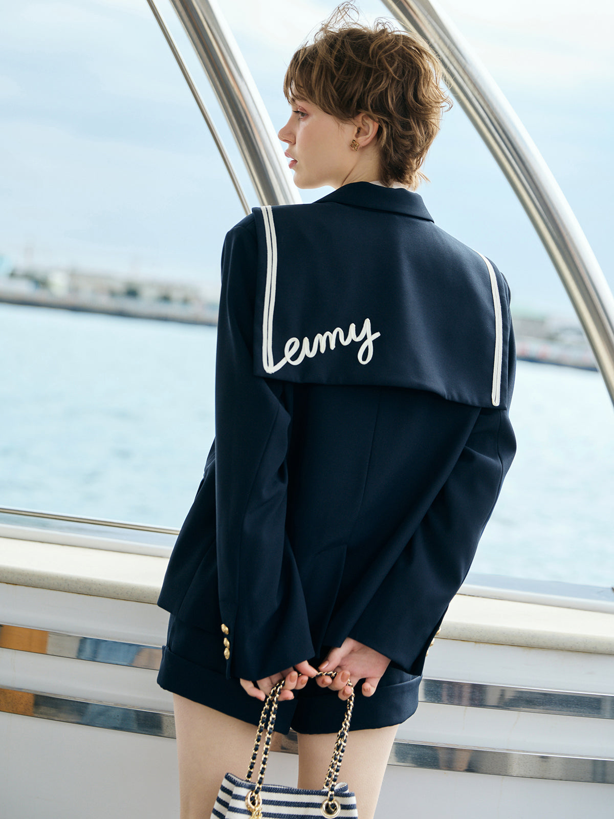 Attachedcollarマリンジャケット