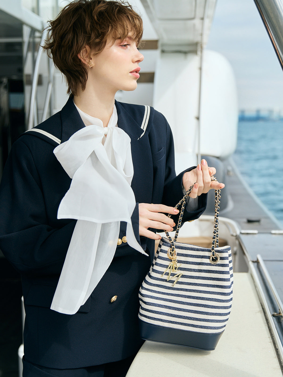 Attachedcollarマリンジャケット