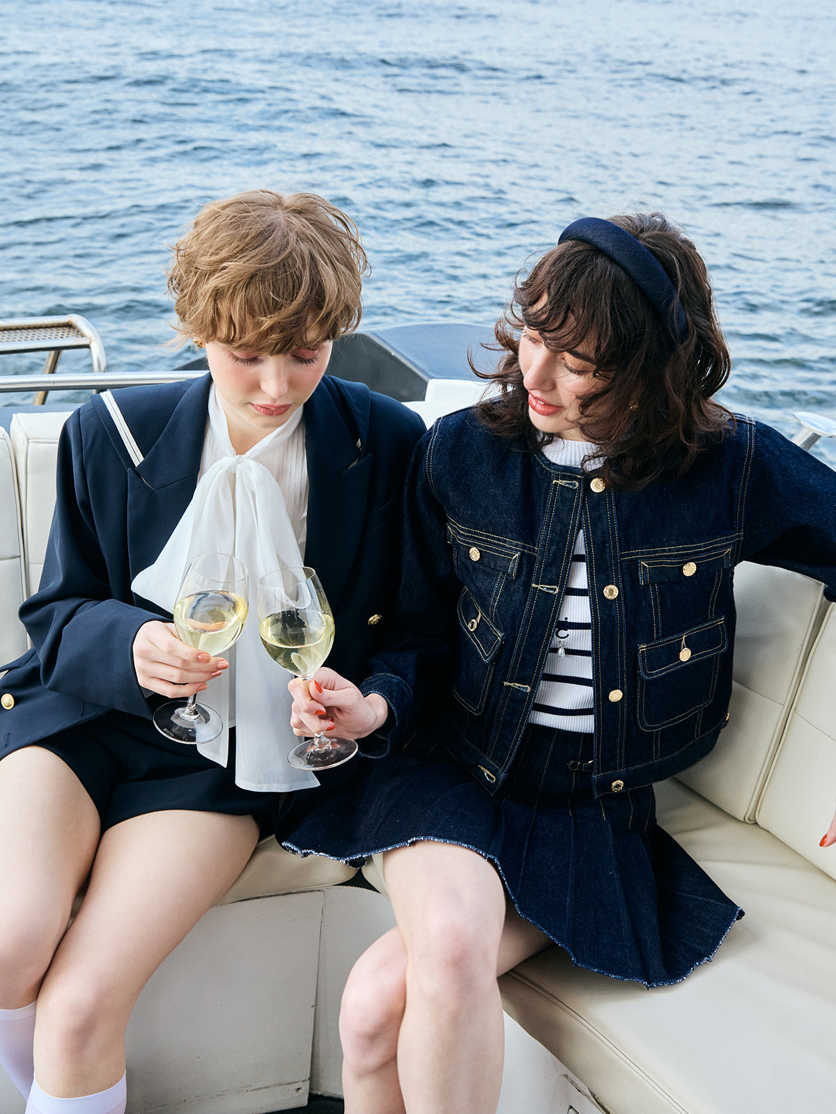 ビットプリーツデニムスカート