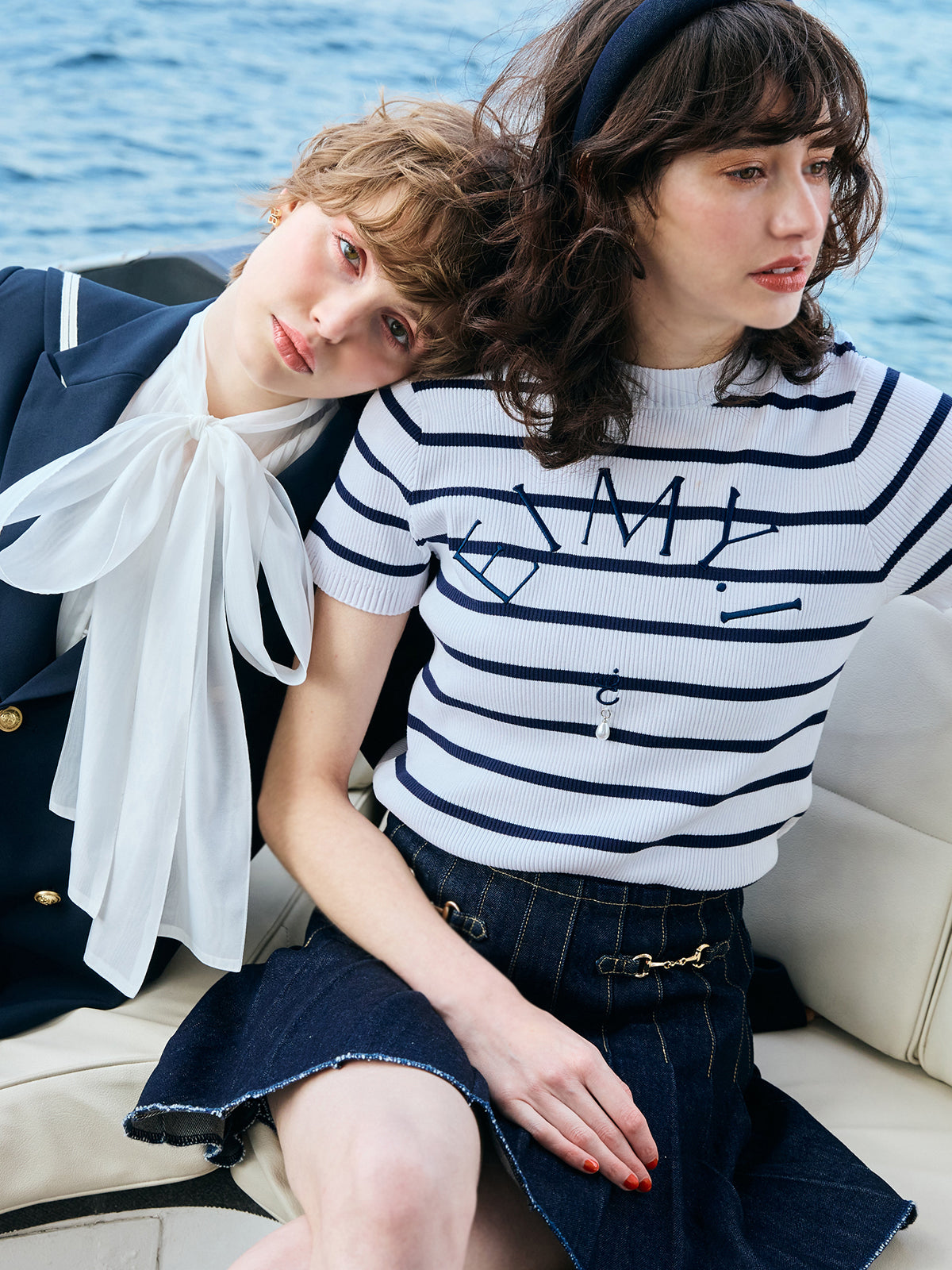 ビットプリーツデニムスカート