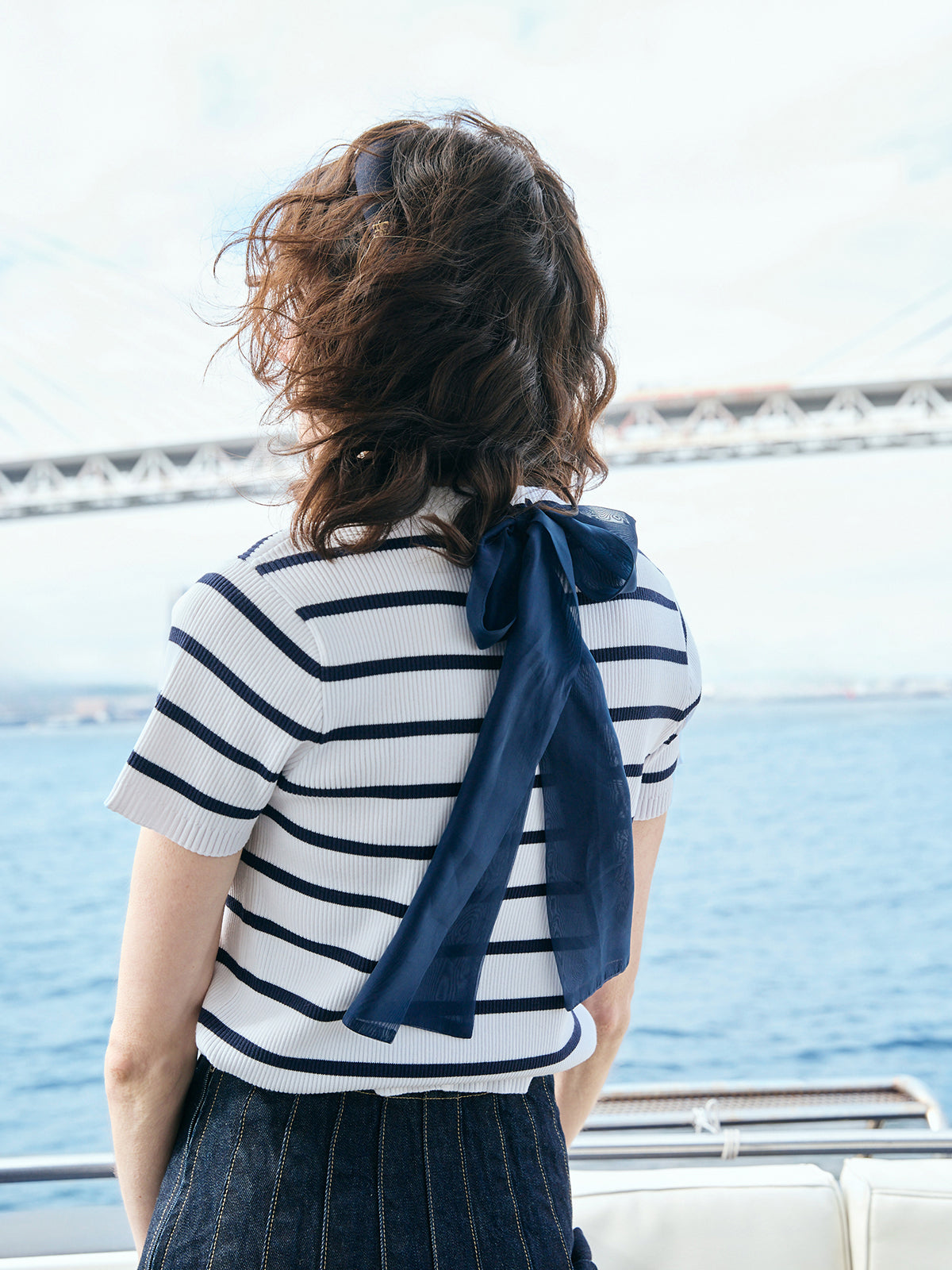 EIMYロゴボーダーニットプルオーバー