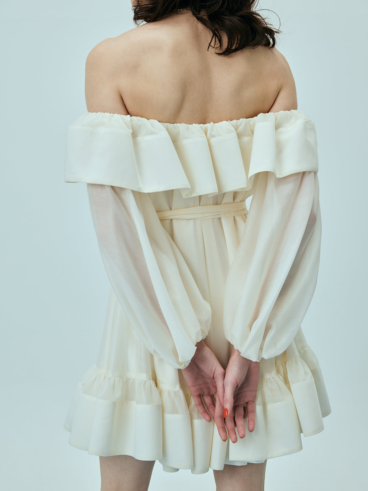 シアーオフショルミニワンピース