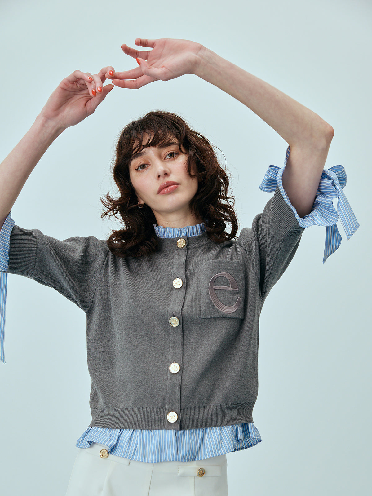 MODEL:176cm／COLOR:GREY／SIZE:F