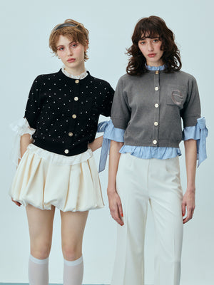 Gold-Button Faux Fur Jacket