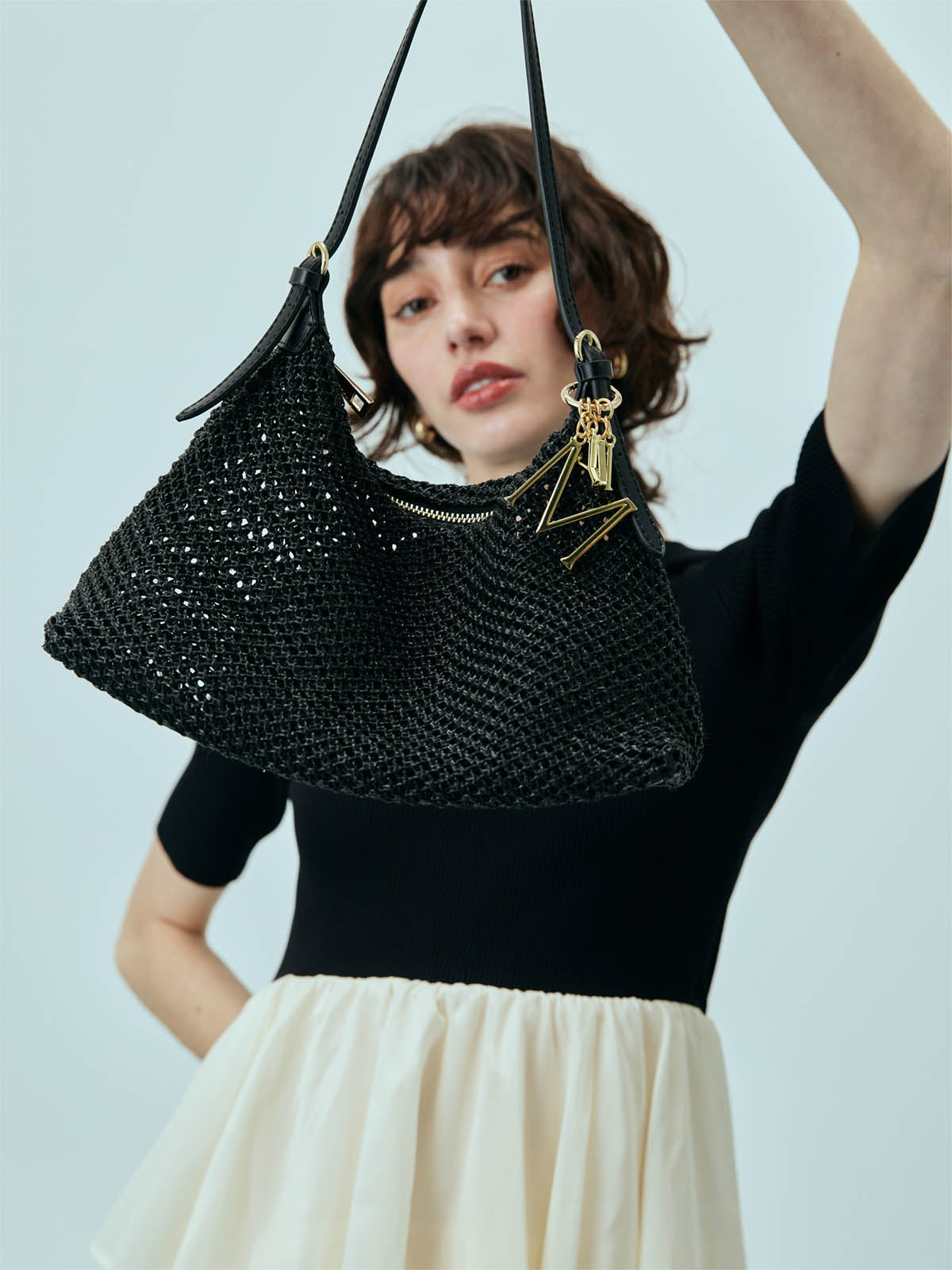 ロゴチャームメッシュバッグ