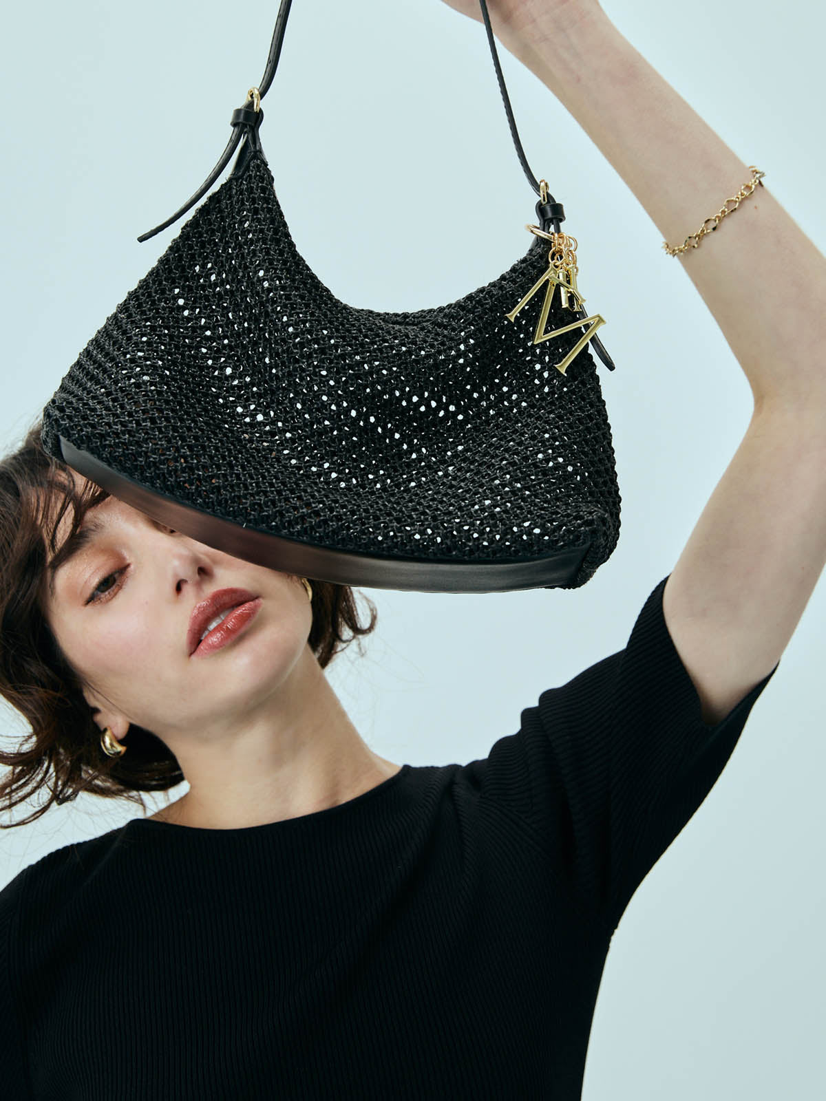 ロゴチャームメッシュバッグ