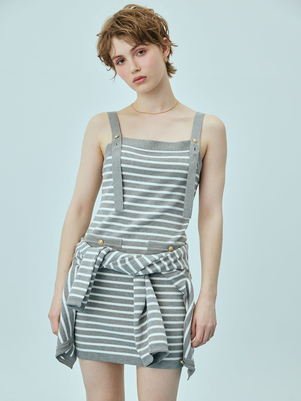 マリンボーダーニットセットワンピース