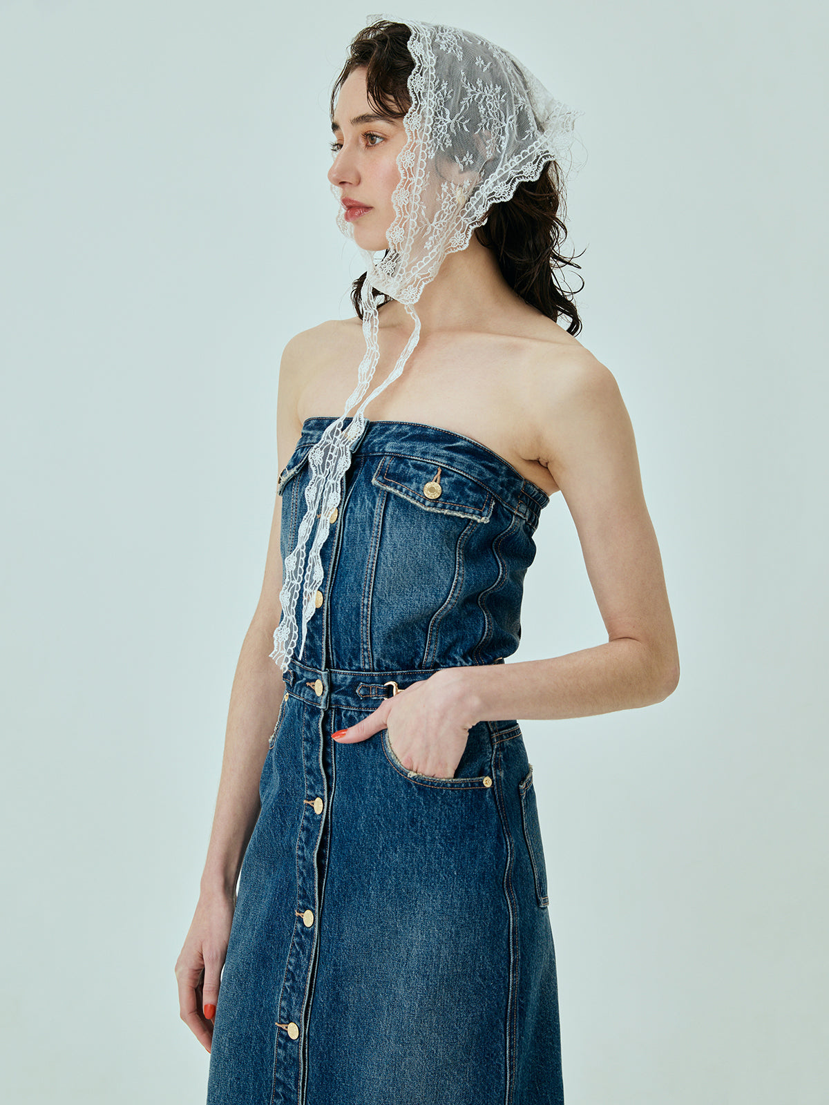 ビットデニムワンピース