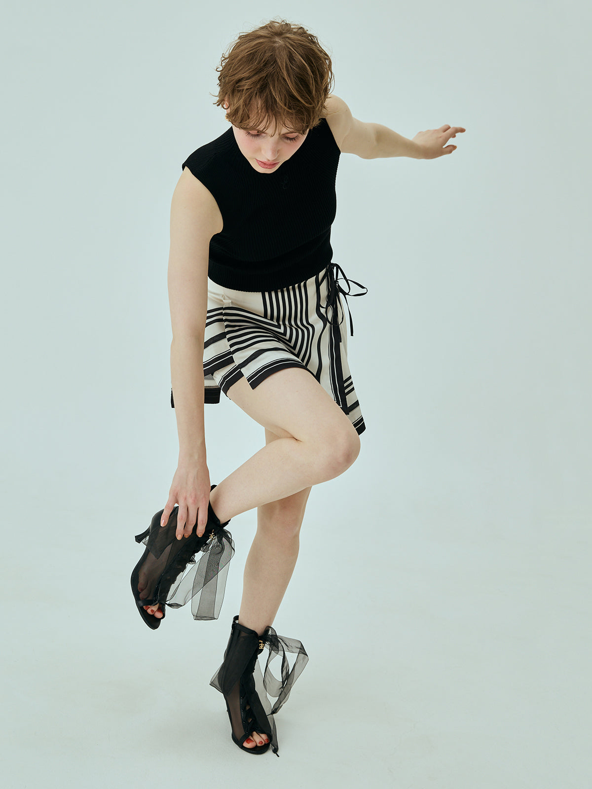 スカーフパターンミニスカート