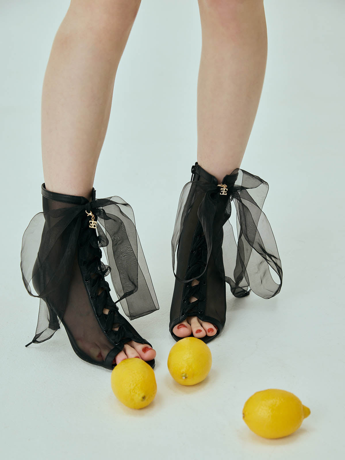 シアーレースアップショートブーツ