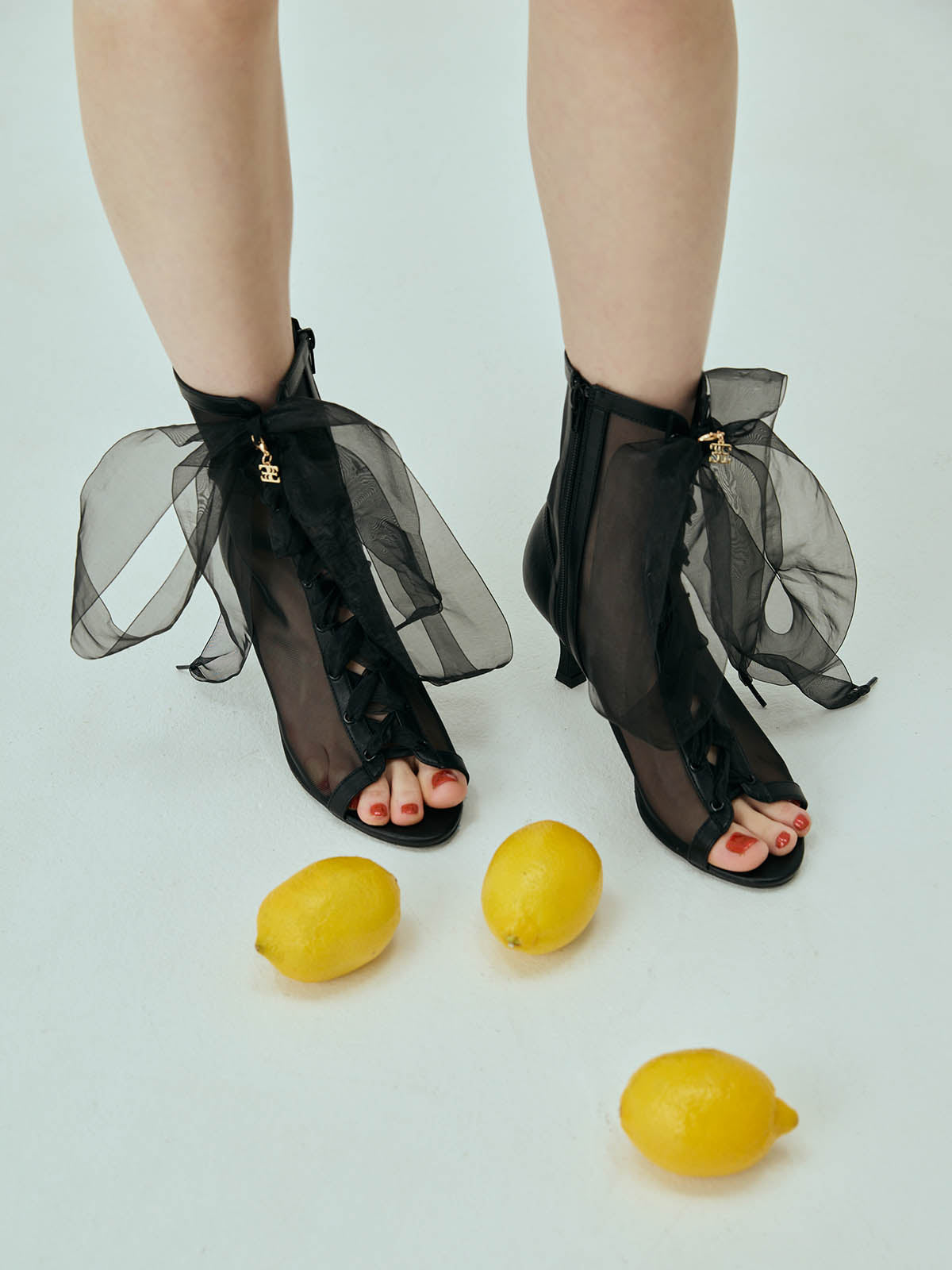 シアーレースアップショートブーツ