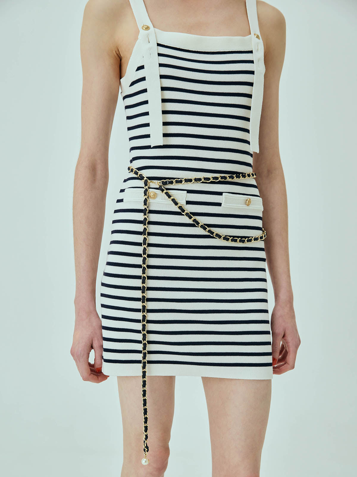 マリンボーダーニットセットワンピース