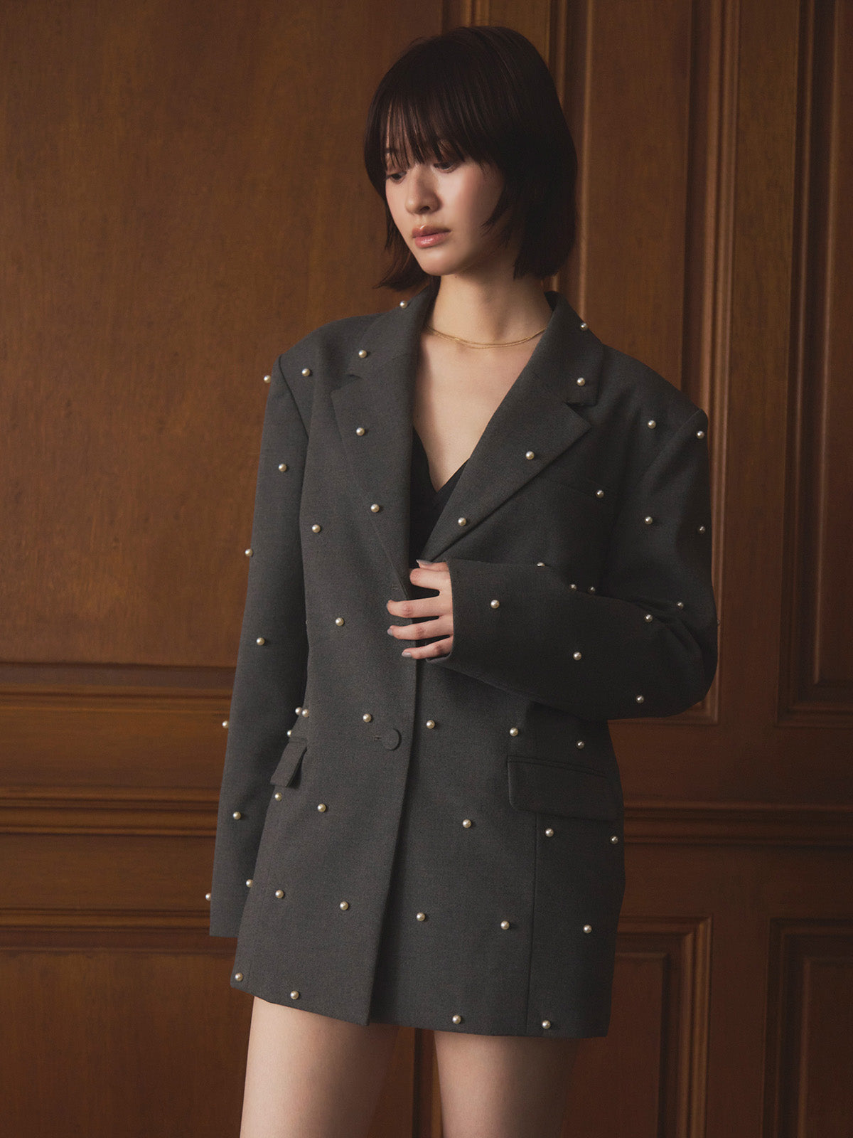 MODEL:166cm／COLOR:GREY／SIZE:36