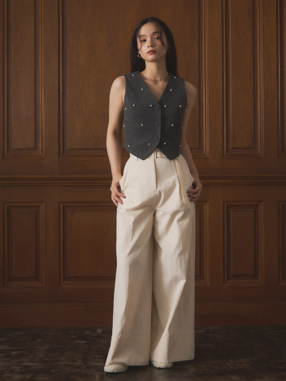 MODEL:163cm／COLOR:IVORY／SIZE:36