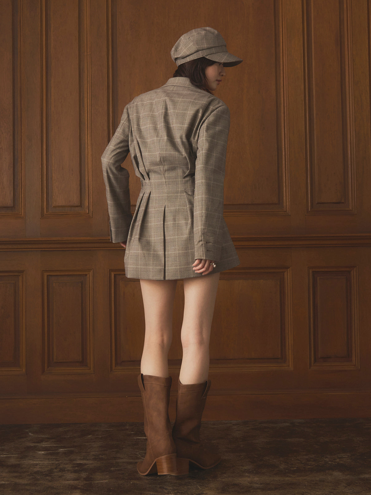 ウエストタックグレンチェックジャケット