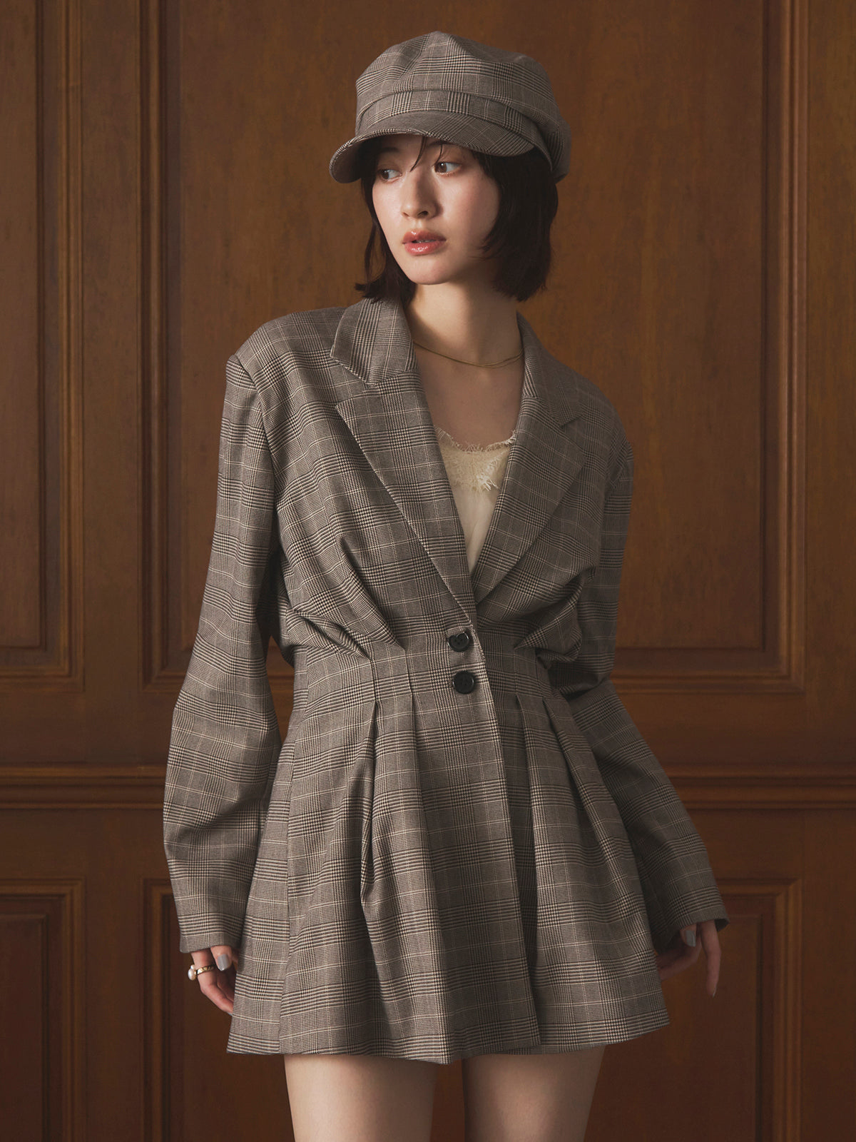 MODEL:166cm／COLOR:CHECK／SIZE:36