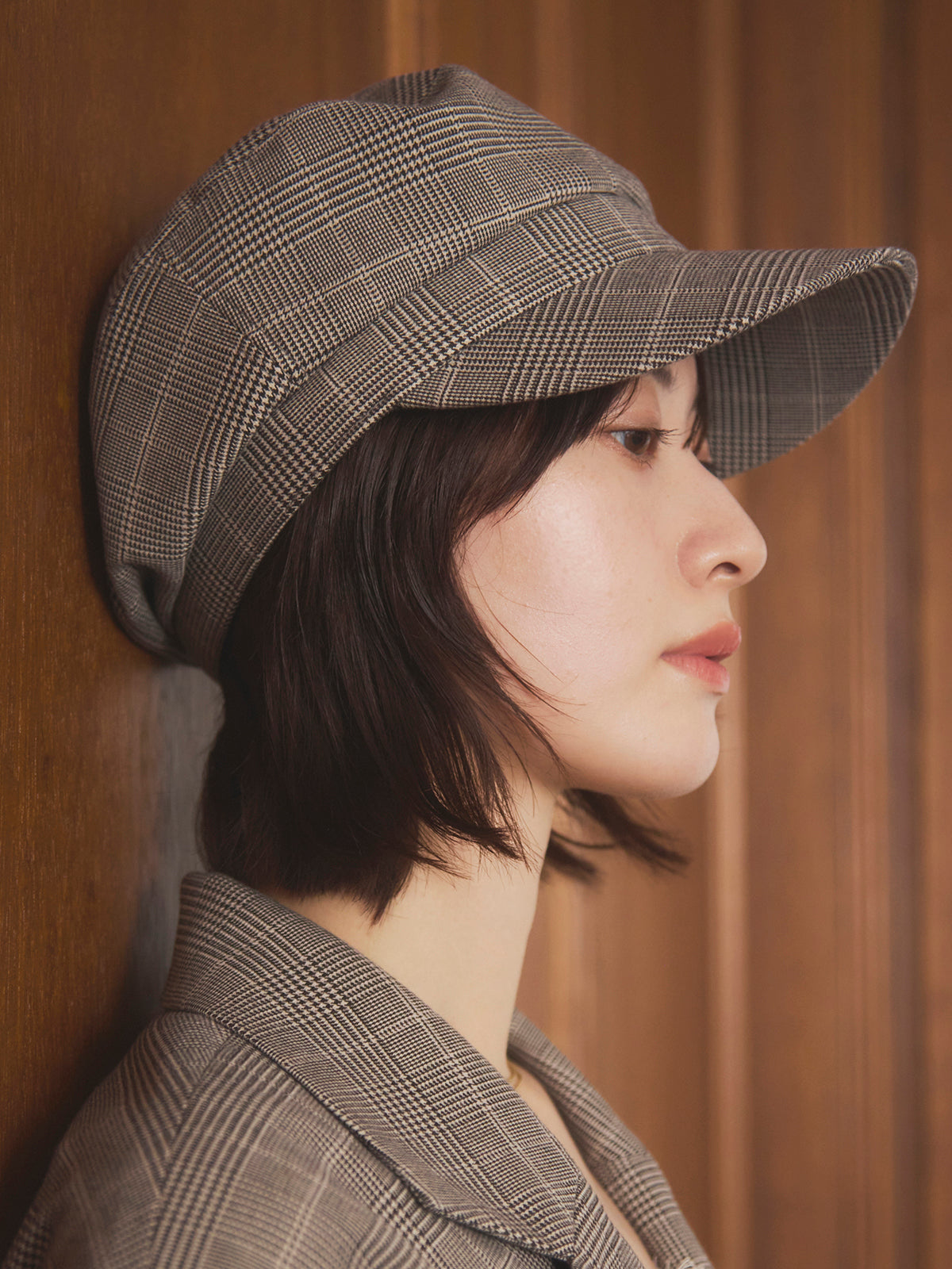 グレンチェックキャスケット