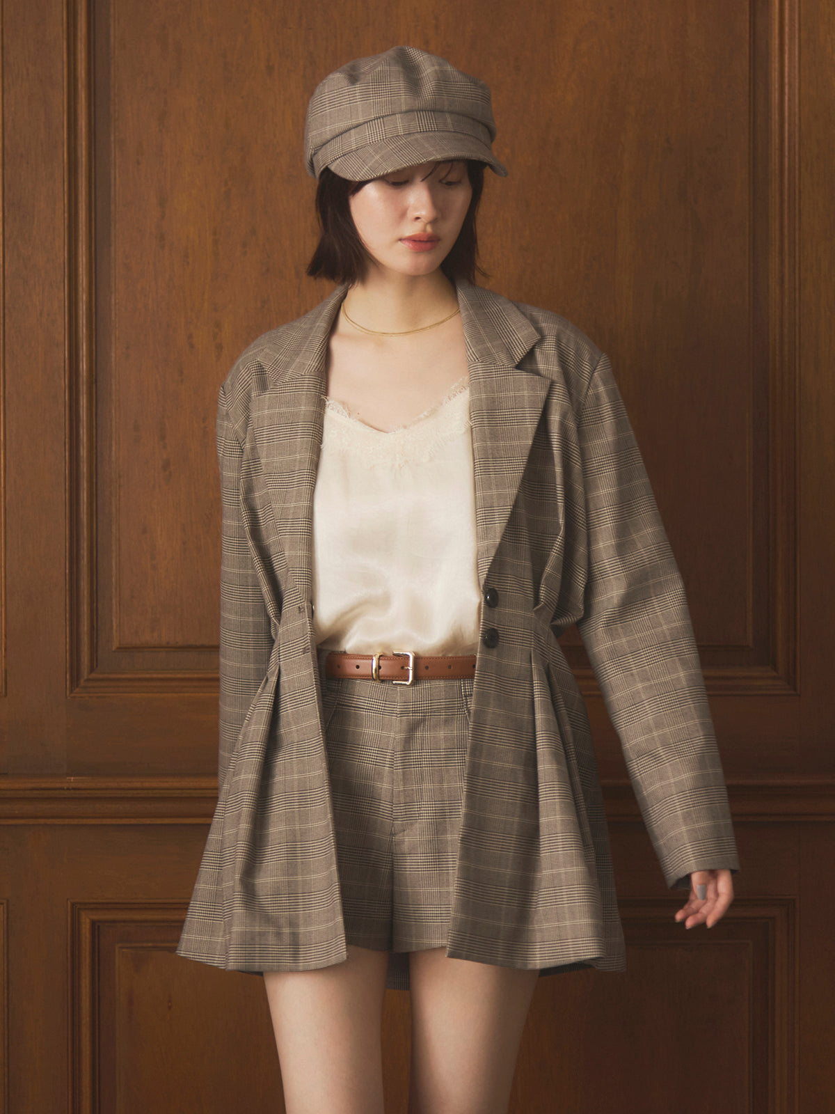 グレンチェックスカショーパン