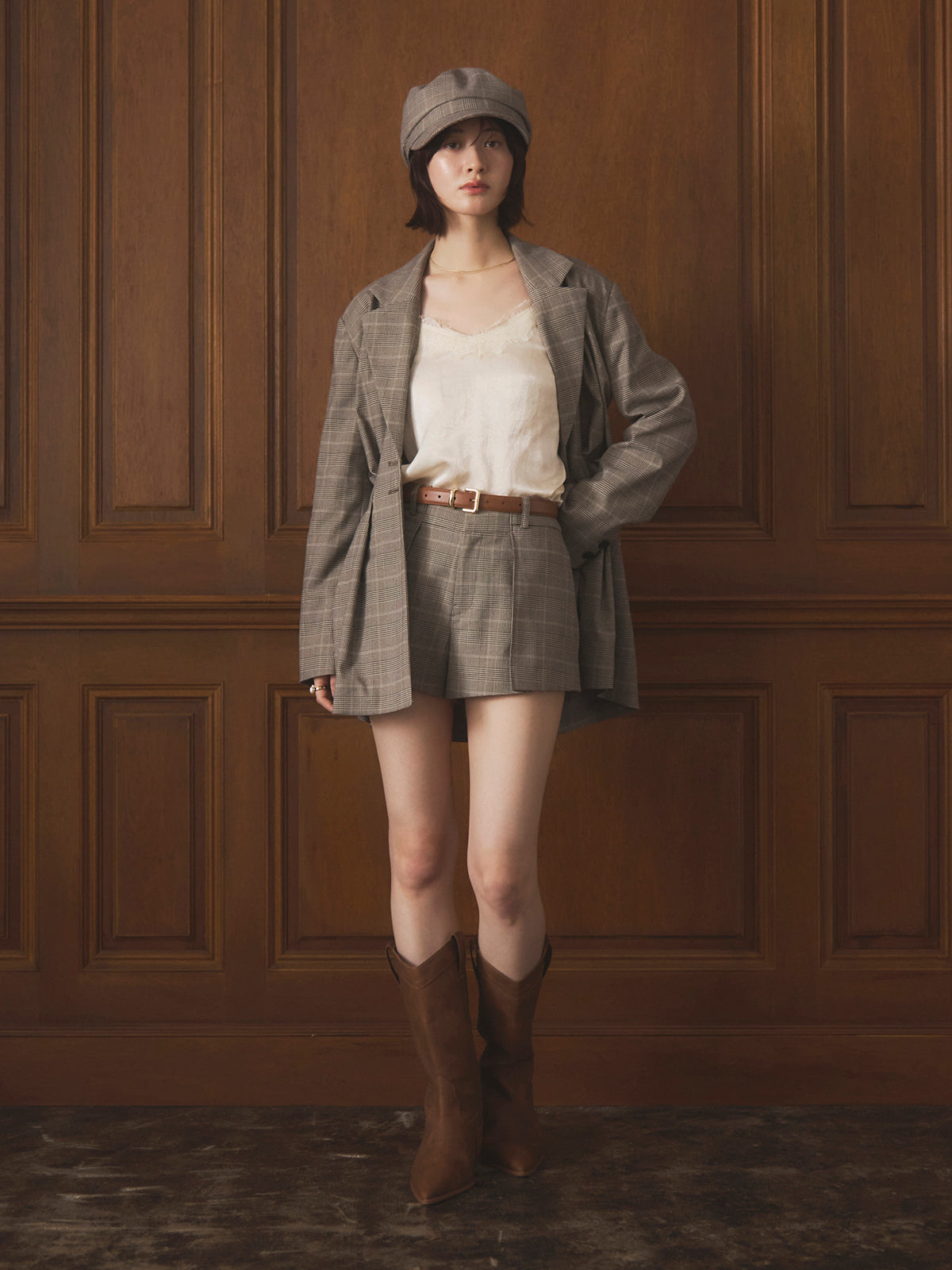 MODEL:166cm／COLOR:CHECK／SIZE:36